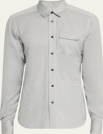 Kiton Mens Baba Cotton and Silk Side-Pocket Overshirt