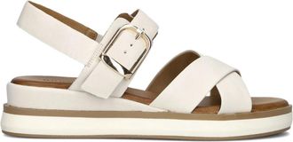 Inuovo Witte Sandalen voor Stijlvolle Zomer - Dames - Sleehakken - Wit - 42 EU - Leer - Schoenen