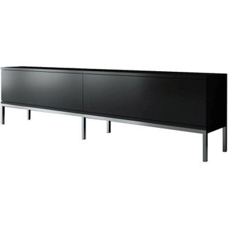 Dmora Mobile porta tv Espero, Credenza da soggiorno, Armadio basso per tv, Base parete attrezzata, 180x30h47 cm, Nero e Argento - Dmora