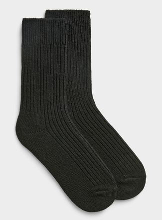 Simons Womens Ribbed cashmere-blend socks