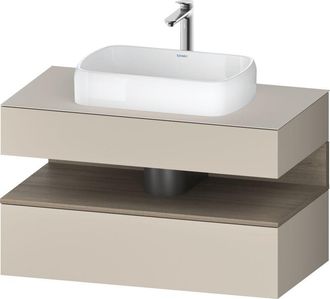 Duravit Duravit - Qatego Consola Mueble Bajo Lavabo, 1 Extra&iacute;ble, 1 Caj&oacute;n