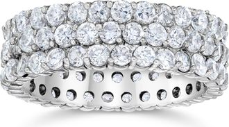 Pompeii3 3 1/2ct 3-Row Lab Grown Diamond Eternity Ring 14K White Gold