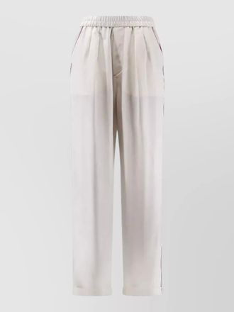 Tom Ford silk trousers tubular trim cuffed hem
