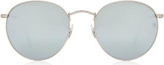 Ray-Ban RB3447 Round Flash Lenses 019/30 Mens Sunglasses Silver Size 53