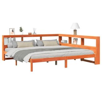 Berkfield Home Decorative Bookcase Bed without Mattress Wax Brown 200x200 cm Sol