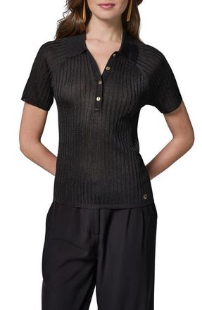 DKNY Rib Polo in Black at Nordstrom, Size X-Large