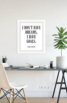 Queence Bild »GOALS« 1 Stk. tlg. HD Premium Poster-Druck inkl. Holzrahmen
