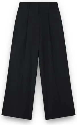 Paul & Shark Wool stretch wide leg trousers, Woman, Black, Size: 44