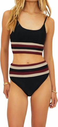 Beach Riot Mae Swim Top In Maroon Merlot Colorblock