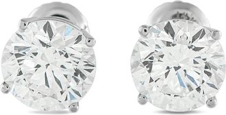 Luxury Bazaar diamond stud earrings - women - 14kt White Gold/Lab Grown Diamond - One Size - Silver