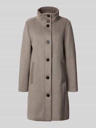 s.Oliver Red Label Slim Fit Mantel mit Woll-Anteil in Taupe Melange, Gr&ouml;&szlig;e 32