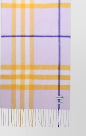 Burberry checked fringed cashmere scarf
