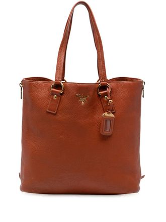 Prada 2000-2025 Vitello Daino Side Zip tote bag - women - Calf Leather/Leather - One Size - Brown