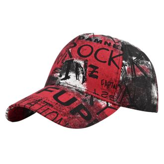 Generic Men and Women Graffiti Printed Camouflage Retro Dance Baseball Cap Rock Hip Pop Youth Fashion Cool Visor Hats Trucker Dad Cap Casual Adjustable Sport 