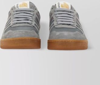 Lanvin mesh and suede leather low-top sneakers