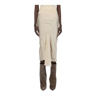 Rick Owens Midi Skirts, female, Beige, Size: XS A Line Bias Skirt