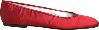 Dolce & Gabbana Red Satin Fabric Ballet Slip On Flats Womens Shoes