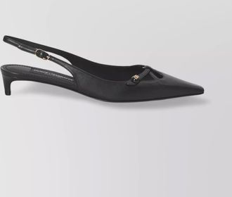 Dolce & Gabbana logo slingback pumps with cut-out square toe