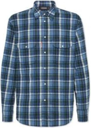 Dsquared2 Stijlvolle Modieuze Kledingcollectie - Heren - Casual Overhemden - Blauw - XL - Overhemden