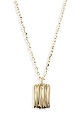 Bony Levy 14K Gold Ribbed Bar Pendant Necklace in 14K Yellow Gold at Nordstrom, Size 18