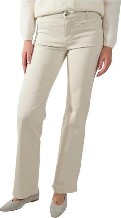 Cambio Flared Jeans - Dames - Flared Jeans - Beige - XL - Katoen - Jeans