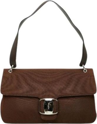 Ferragamo Pre-owned Shoulder Bags, female, Brown, Size: ONE SIZE Pre-owned Shoulder Bag