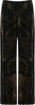 Avant Toi Broeken, Dames, Bruin, XS, Broek met wijde pijpen en elastische tailleband