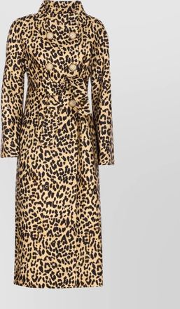 Valentino Garavani leopard print double breasted coat with belt