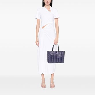 Goyard Pre-owned Womens Goyardine Saint Louis Pm - Dark Blue Textile - One Size