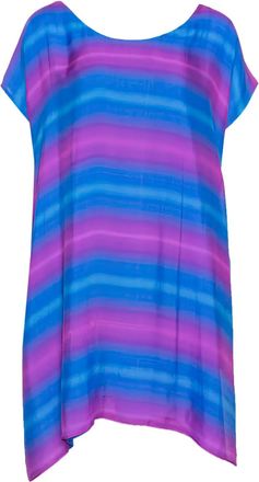 Emporio Armani Gestreepte zijden tuniek - Blauw