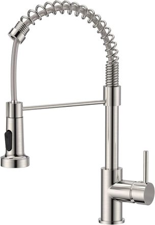 OEM Grifo De Cocina, Grifo Mezclador Spring Para Fregadero, Grifo Comercial De Una Sola Manija, Arco Alto Giratorio De 360 Grados Con 2 Modos De Rociado, 