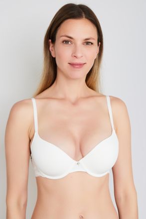 Joop T-Shirt-BH JOOP Beautiful, Damen, Gr. 70, Cup B, weiss (open wei&szlig;), Obermaterial: 52% Polyamid, 40% Polyester, 8% Elasthan, unifarben, Basic, comfort 