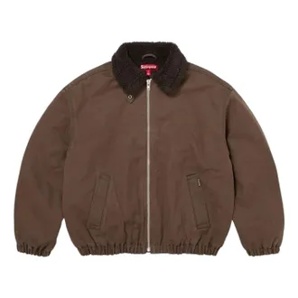 SUPREME FW26 Faux Shearling Lined Bomber Jacket Brown FW25J42-BRN