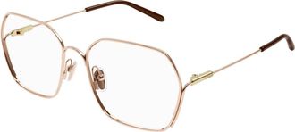 Chlo&eacute; Glasses, unisex, Yellow, Size: 58 MM Squared Eyeglasses