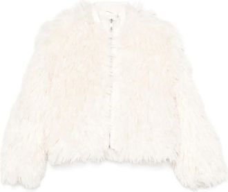 Apparis Giacca in pelliccia sintetica con zip - Bianco