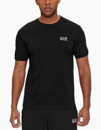 Armani Mens EA7 Emporio Armani Mens 3DPT35 PJ02Z Tape Logo T-Shirt - Black - Size: 38