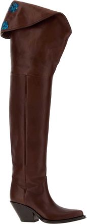 Chlo&eacute; Leather Over-the-Knee Boot - Brown