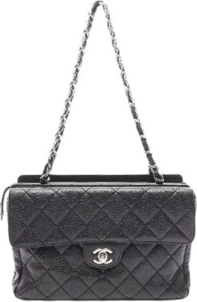 Chanel Pre-owned Matelasse Grained Calf Tote Bag - Dames - Vintage Schoudertas - Zwart - ONE Size - Leer - Vintage
