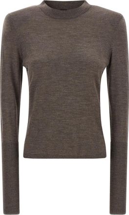 Pinko Trui met ronde hals - Dames - Ronde hals truien - Bruin - L - Wol - Truien & Vesten