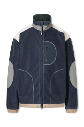 Folk Curve Shell-Trimmed Fleece Jacket