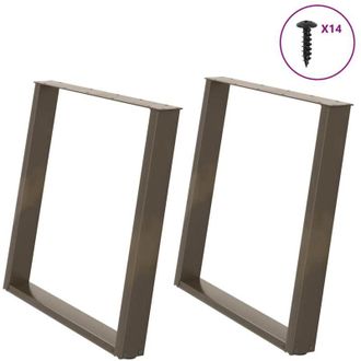 vidaXL Patas Para Mesa De Comedor En Forma De U (2 Unidades, Acero Natural, 90 X 72-73 Cm) Vidaxl