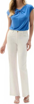 Joseph Ribkoff Knotted V-Neck Fitted Top In Harbor Blue