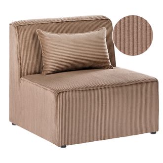 Beliani Sill&oacute;n Modular De Pana Asiento 1 Plaza Moderno Sala De Estar Beige Arena Lemvig
