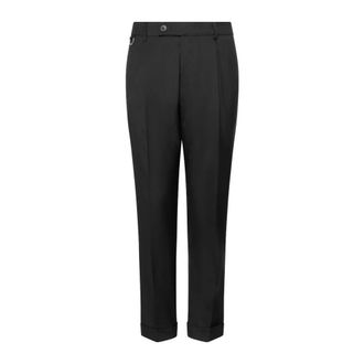 low brand Suit Trousers, male, Black, Size: W30 D-ring Pressed-Crease Trousers