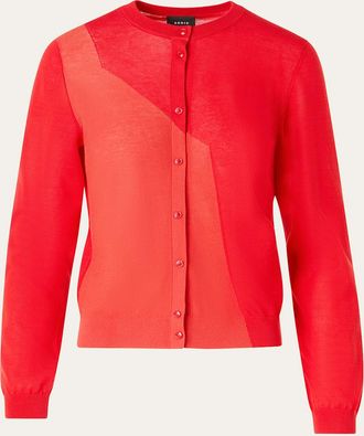 Akris Crewneck Silk-Blend Cardigan