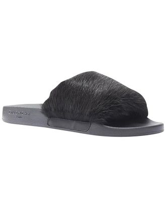 Givenchy Womens Fur Vison Mink Fur Pool Slide (Authentic Pre-Loved)