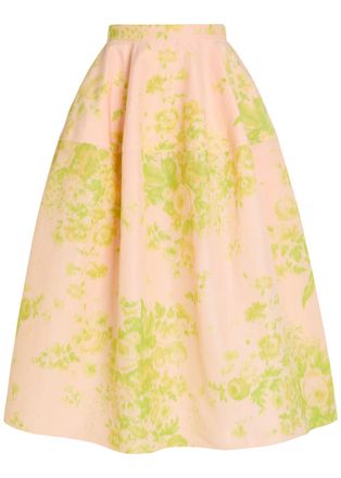 Erdem Floral-print Woven Midi Skirt - Light Pink - 10 (UK10 / S)