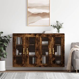 vidaXL Vidaxl - Armarios De Pared 2 Uds Madera De Ingenier&iacute;a Roble Ahumado