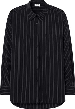 Filippa K Sammy Poplin Pinstripe Shirt - Dames - Overhemden - Zwart - S - Katoen - Overhemden