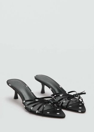 Mango Sandali con tacco dettaglio fiocco nero - Donna - 35 - MANGO